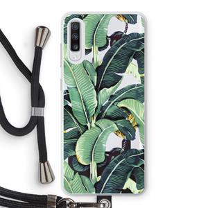 CaseCompany Bananenbladeren: Samsung Galaxy A70 Transparant Hoesje met koord