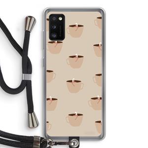 CaseCompany Morning coffee: Samsung Galaxy A41 Transparant Hoesje met koord