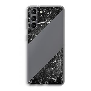 CaseCompany Zwart marmer: Samsung Galaxy S21 Transparant Hoesje