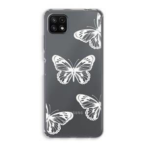 CaseCompany White butterfly: Samsung Galaxy A22 5G Transparant Hoesje