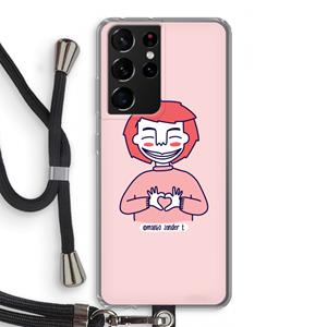 CaseCompany Hartje: Samsung Galaxy S21 Ultra Transparant Hoesje met koord