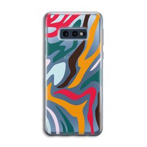 CaseCompany Colored Zebra: Samsung Galaxy S10e Transparant Hoesje