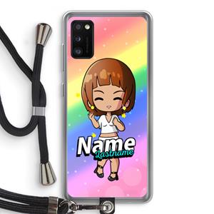 CaseCompany Chibi Maker vrouw: Samsung Galaxy A41 Transparant Hoesje met koord