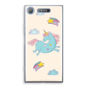 CaseCompany Vliegende eenhoorn: Sony Xperia XZ1 Transparant Hoesje