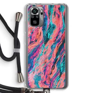 CaseCompany Electric Times: Xiaomi Redmi Note 10S Transparant Hoesje met koord