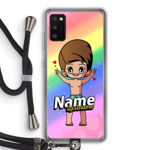 CaseCompany Chibi Maker man: Samsung Galaxy A41 Transparant Hoesje met koord