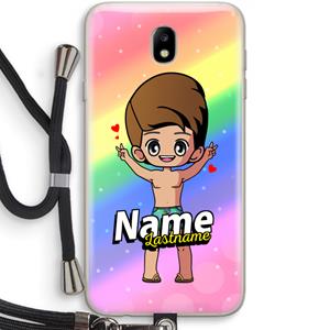 CaseCompany Chibi Maker man: Samsung Galaxy J7 (2017) Transparant Hoesje met koord