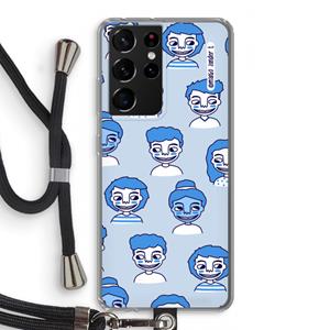 CaseCompany Gezichtjes: Samsung Galaxy S21 Ultra Transparant Hoesje met koord