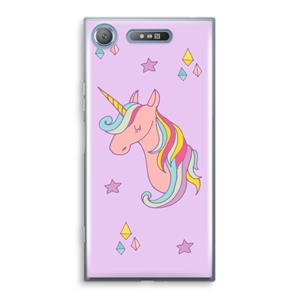CaseCompany Roze eenhoorn: Sony Xperia XZ1 Transparant Hoesje