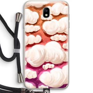 CaseCompany Katoen Wolken: Samsung Galaxy J7 (2017) Transparant Hoesje met koord