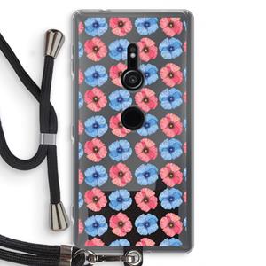 CaseCompany Klaproosjes: Sony Xperia XZ2 Transparant Hoesje met koord