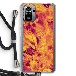 CaseCompany Eternal Fire: Xiaomi Redmi Note 10S Transparant Hoesje met koord