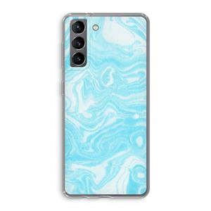 CaseCompany Waterverf blauw: Samsung Galaxy S21 Transparant Hoesje