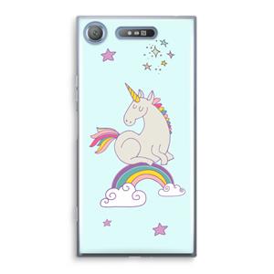 CaseCompany Regenboog eenhoorn: Sony Xperia XZ1 Transparant Hoesje