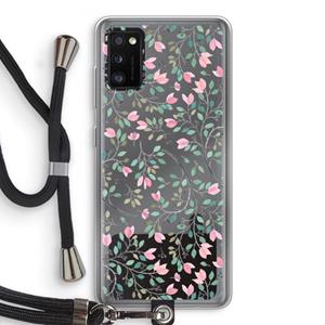 CaseCompany Sierlijke bloemen: Samsung Galaxy A41 Transparant Hoesje met koord