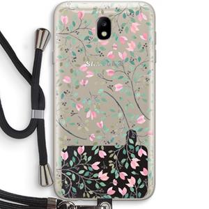 CaseCompany Sierlijke bloemen: Samsung Galaxy J7 (2017) Transparant Hoesje met koord