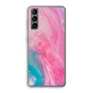 CaseCompany Roze explosie: Samsung Galaxy S21 Transparant Hoesje