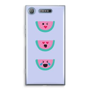 CaseCompany Smiley watermeloen: Sony Xperia XZ1 Transparant Hoesje