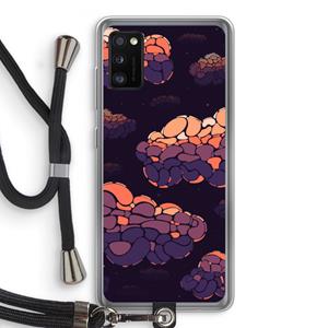 CaseCompany Patroon Wolken: Samsung Galaxy A41 Transparant Hoesje met koord