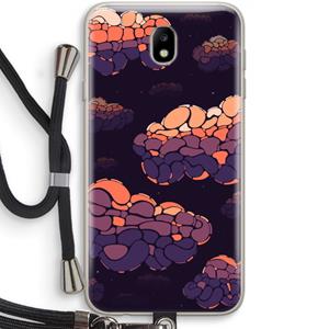 CaseCompany Patroon Wolken: Samsung Galaxy J7 (2017) Transparant Hoesje met koord