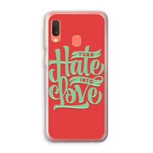 CaseCompany Turn hate into love: Samsung Galaxy A20e Transparant Hoesje