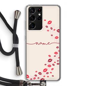 CaseCompany Kusjes: Samsung Galaxy S21 Ultra Transparant Hoesje met koord
