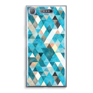 CaseCompany Gekleurde driehoekjes blauw: Sony Xperia XZ1 Transparant Hoesje