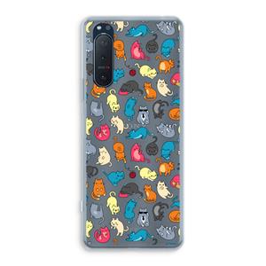 CaseCompany Kleurrijke katten: Sony Xperia 5 II Transparant Hoesje
