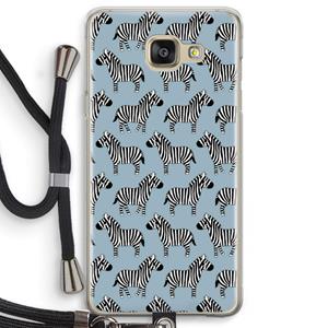 CaseCompany Zebra: Samsung Galaxy A5 (2016) Transparant Hoesje met koord
