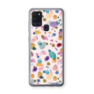 CaseCompany Terrazzo Memphis Pink: Samsung Galaxy A21s Transparant Hoesje