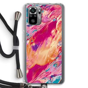 CaseCompany Pastel Echoes: Xiaomi Redmi Note 10S Transparant Hoesje met koord