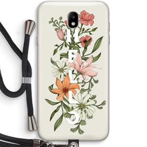 CaseCompany Hello bloemen: Samsung Galaxy J7 (2017) Transparant Hoesje met koord