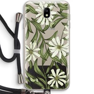 CaseCompany Wit bloemenpatroon: Samsung Galaxy J7 (2017) Transparant Hoesje met koord