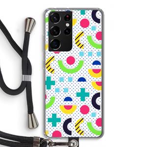 CaseCompany 8-bit N°1: Samsung Galaxy S21 Ultra Transparant Hoesje met koord
