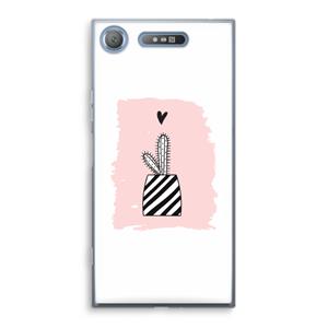 CaseCompany Zwart-wit cactus: Sony Xperia XZ1 Transparant Hoesje