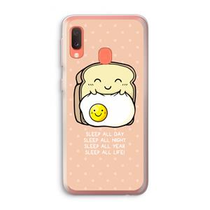 CaseCompany Sleep All Day: Samsung Galaxy A20e Transparant Hoesje