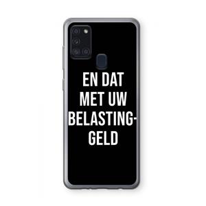 CaseCompany Belastinggeld - Zwart: Samsung Galaxy A21s Transparant Hoesje