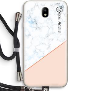 CaseCompany Marmer in stijl: Samsung Galaxy J7 (2017) Transparant Hoesje met koord