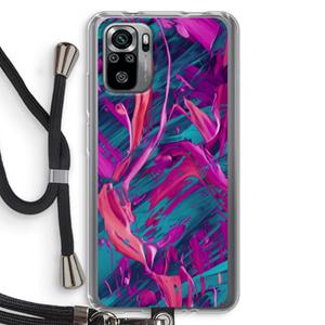 CaseCompany Pink Clouds: Xiaomi Redmi Note 10S Transparant Hoesje met koord