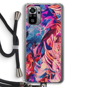 CaseCompany Pink Orchard: Xiaomi Redmi Note 10S Transparant Hoesje met koord