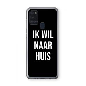 CaseCompany Ik wil naar huis - Zwart: Samsung Galaxy A21s Transparant Hoesje