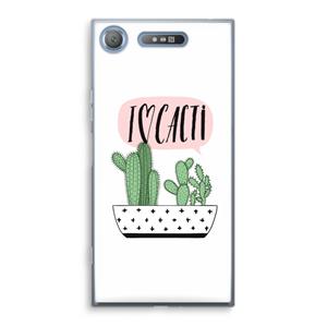 CaseCompany I love cacti: Sony Xperia XZ1 Transparant Hoesje