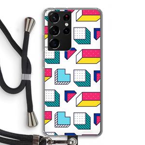 CaseCompany 8-bit N°7: Samsung Galaxy S21 Ultra Transparant Hoesje met koord