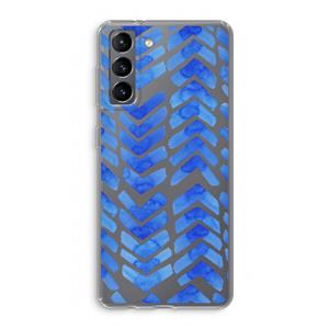 CaseCompany Blauwe pijlen: Samsung Galaxy S21 Transparant Hoesje