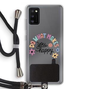 CaseCompany Happy days: Samsung Galaxy A41 Transparant Hoesje met koord