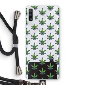 CaseCompany Weed: Samsung Galaxy A70 Transparant Hoesje met koord