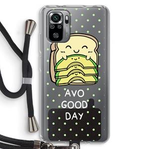 CaseCompany Avo Good Day: Xiaomi Redmi Note 10S Transparant Hoesje met koord