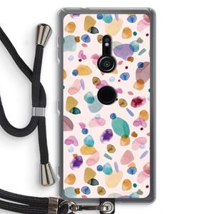 CaseCompany Terrazzo Memphis Pink: Sony Xperia XZ2 Transparant Hoesje met koord
