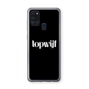 CaseCompany Topwijf Zwart: Samsung Galaxy A21s Transparant Hoesje