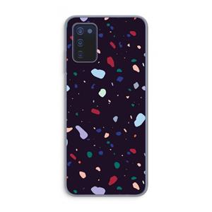 CaseCompany Dark Rounded Terrazzo: Samsung Galaxy A03s Transparant Hoesje